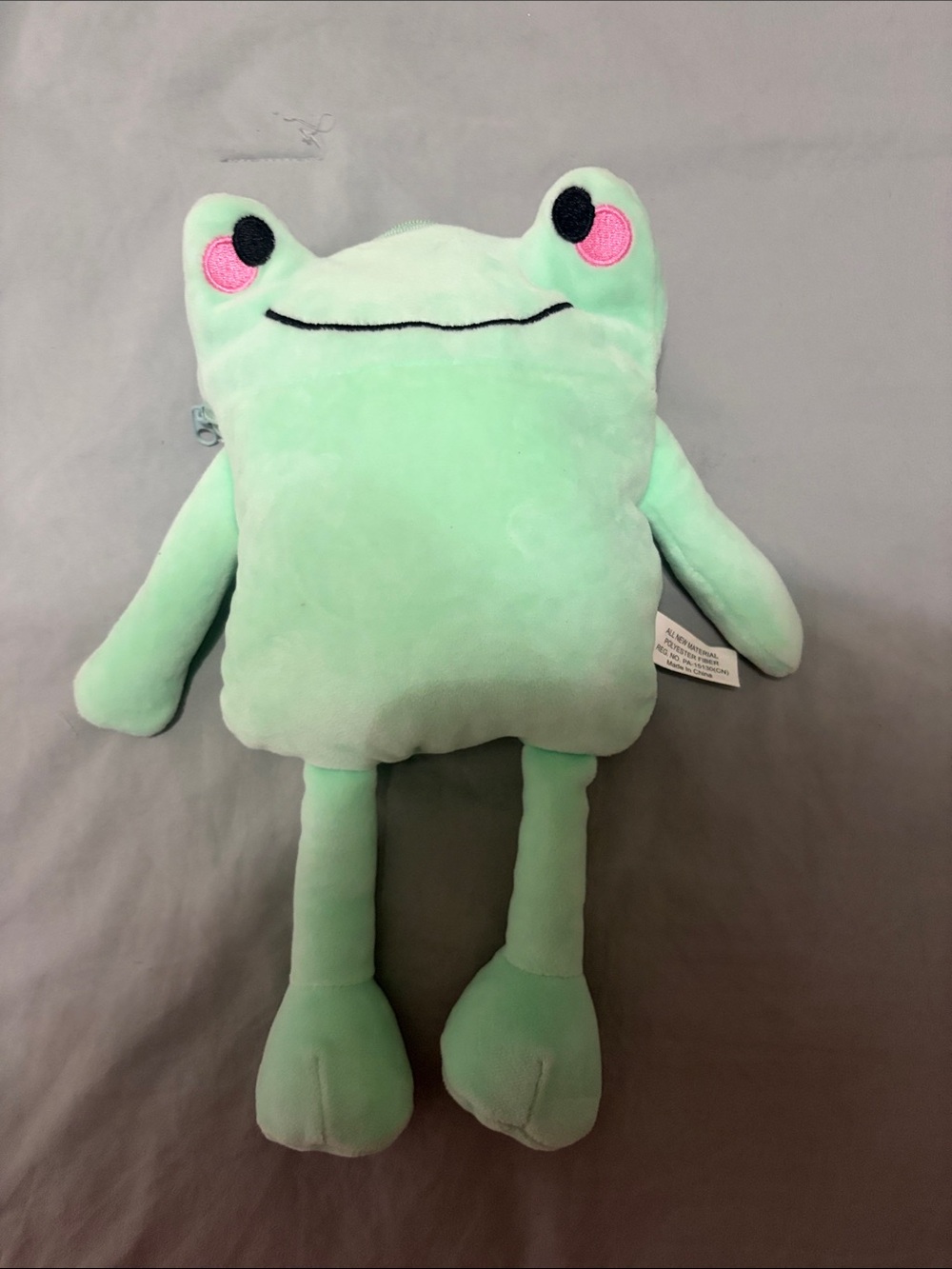 Mint Green Frog Plush Pouch